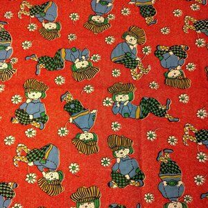 Sewing Fabric Material Vintage Kitschy Doll Funky Flower Power Daisy Clown READ